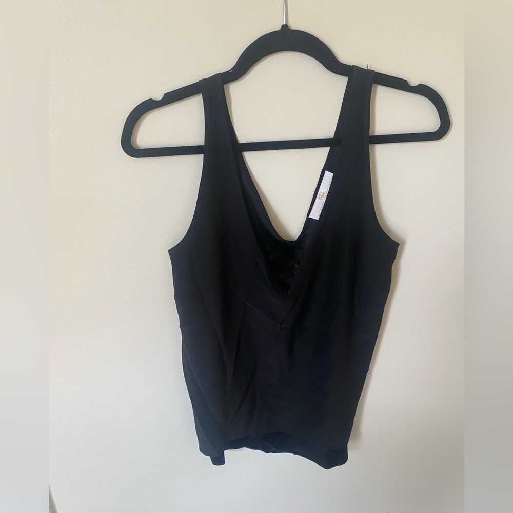 Amanda Uprichard Black Silk Crop Shirt Small